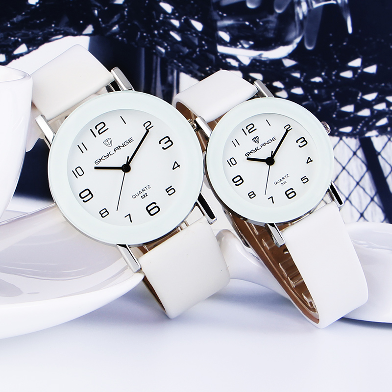 熱賣韓版手表女學生情侶表簡約手表休閑時尚皮帶大數字手表男女表