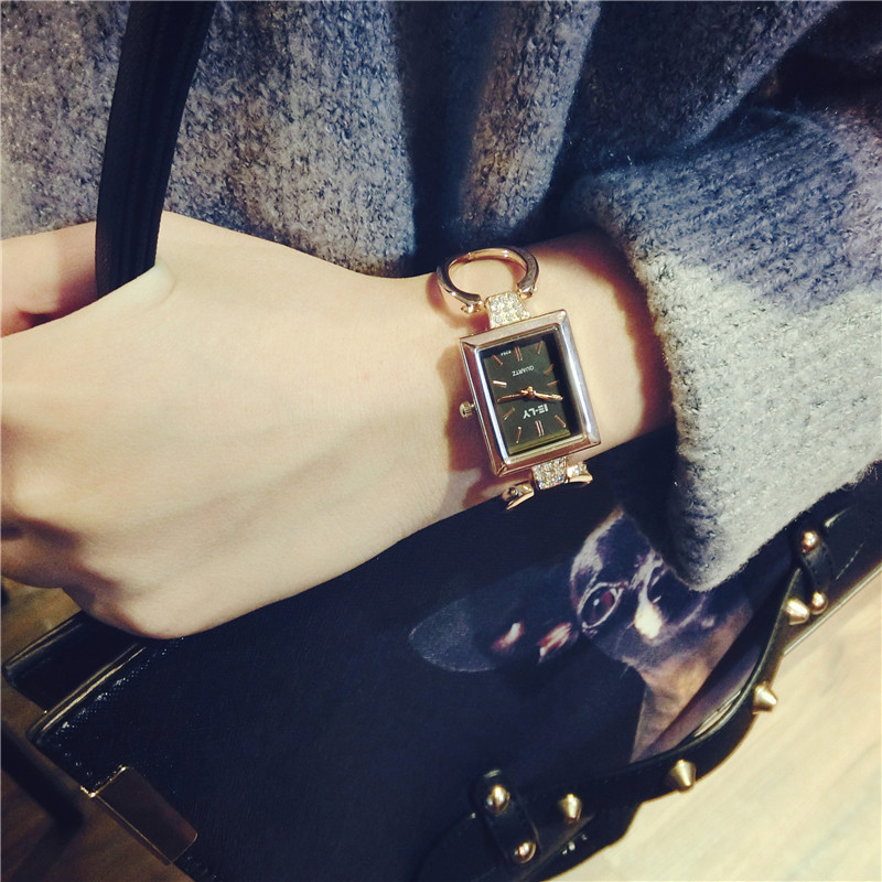 韓國手鏈式簡約方形手表女學生時尚氣質時尚潮流休閑裝飾手鐲腕表