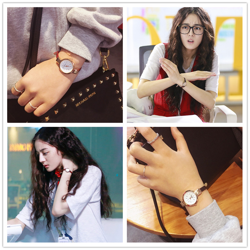 漂亮的李慧珍迪麗熱巴同款手表女學生韓版簡約氣質小表盤細帶女表